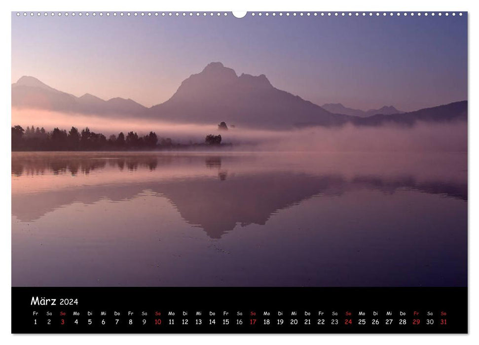 DIE ALPEN - Schroffe Gipfel und stille Seen (CALVENDO Premium Wandkalender 2024)