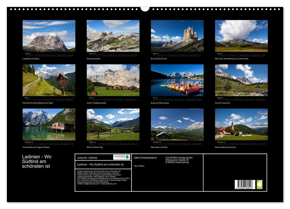 Ladinien - Wo Südtirol am schönsten ist (CALVENDO Wandkalender 2024)