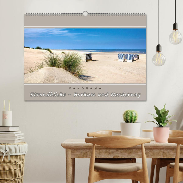 Vues sur la plage de Borkum et Norderney (calendrier mural CALVENDO 2024) 