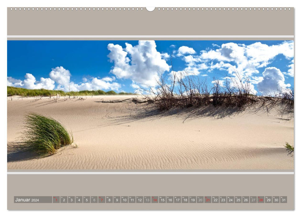 Vues sur la plage de Borkum et Norderney (calendrier mural CALVENDO 2024) 