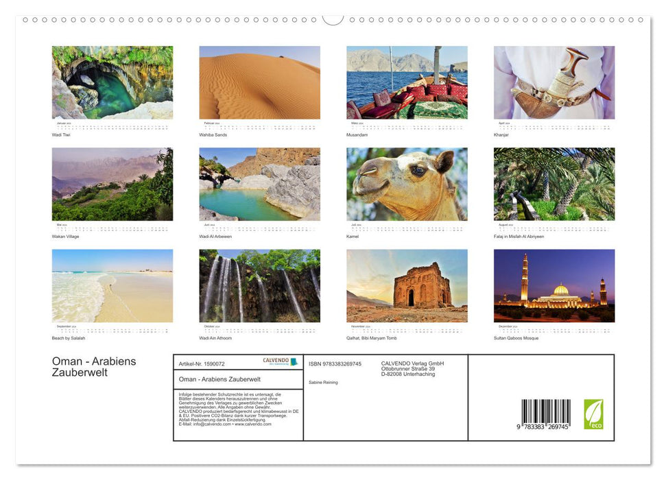 Oman – Le monde magique de l'Arabie (Calvendo Premium Calendrier mural 2024) 