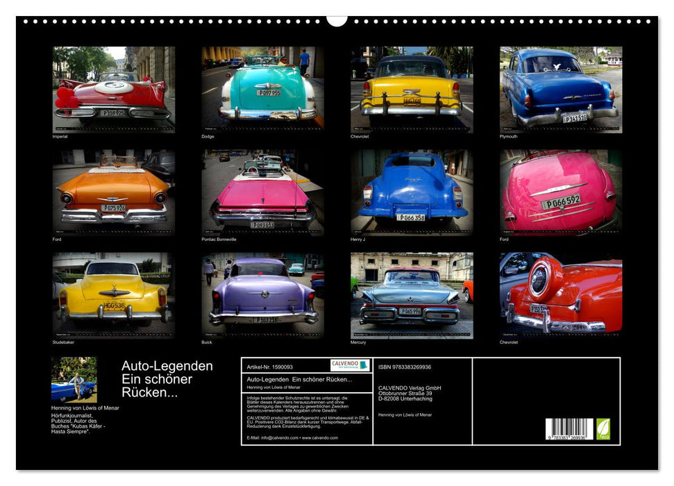 Car legends - A beautiful back... (CALVENDO wall calendar 2024) 