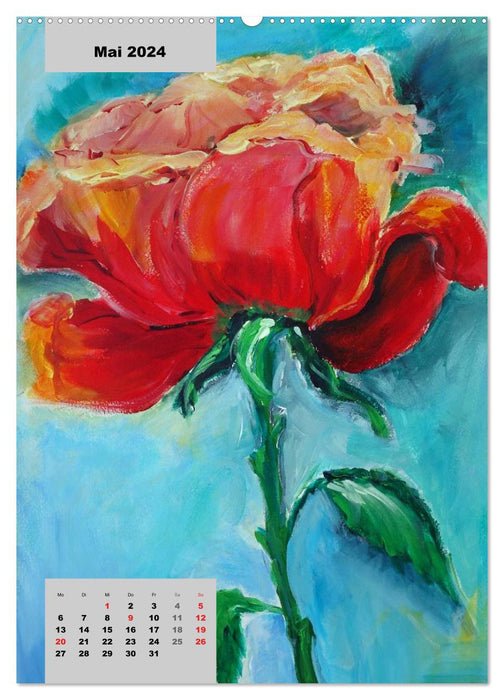 Flowers in acrylic (CALVENDO wall calendar 2024) 