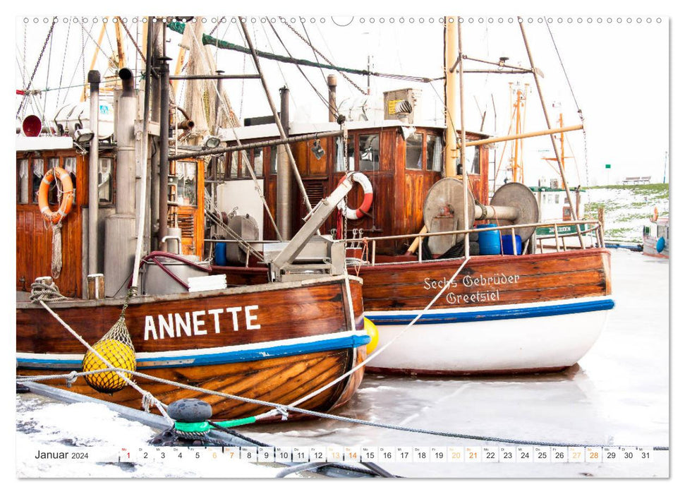 Maritime coastal towns - from Greetsiel, via Neuharlingersiel to Schillig (CALVENDO wall calendar 2024) 