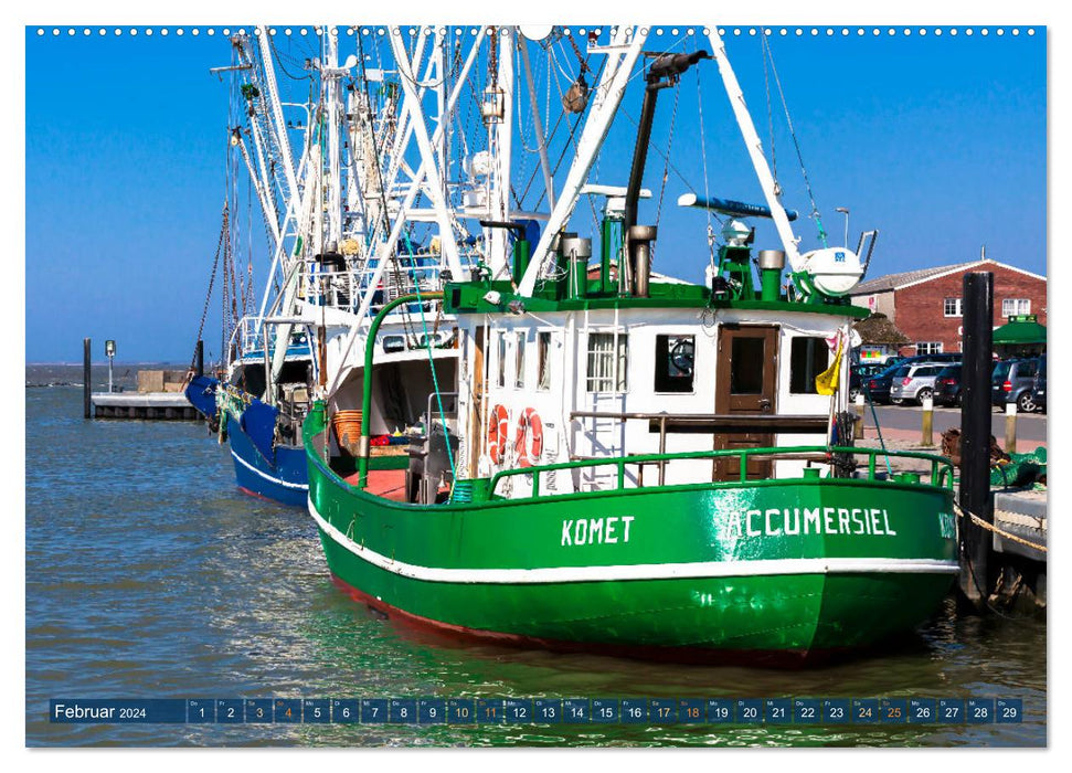 Maritime coastal towns - from Greetsiel, via Neuharlingersiel to Schillig (CALVENDO wall calendar 2024) 