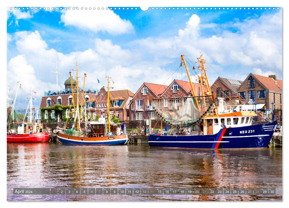 Maritime coastal towns - from Greetsiel, via Neuharlingersiel to Schillig (CALVENDO wall calendar 2024) 