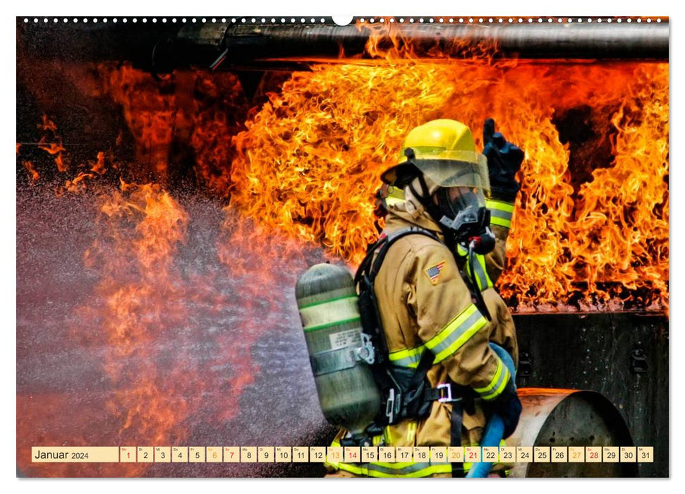 Pompiers - en action dans le monde entier (Calendrier mural CALVENDO 2024) 