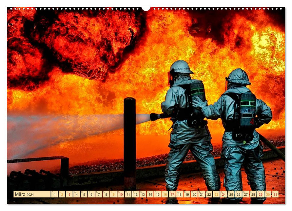 Pompiers - en action dans le monde entier (Calendrier mural CALVENDO 2024) 
