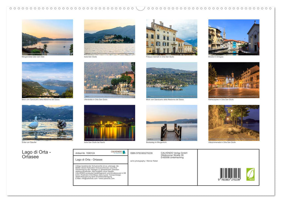 Lago di Orta - Ortasee (CALVENDO Premium Wandkalender 2024)