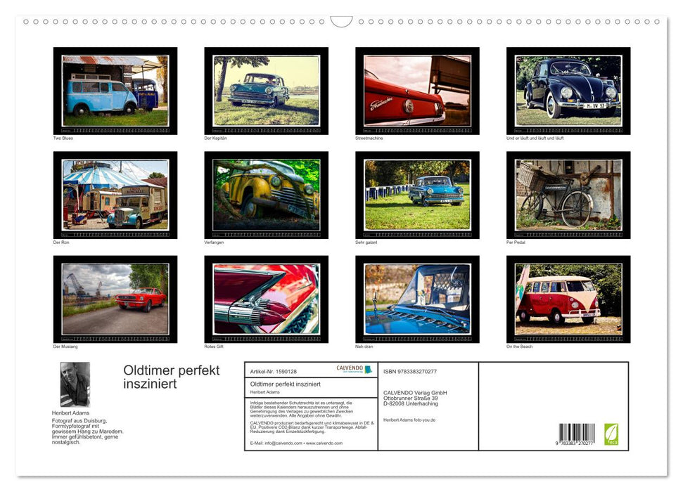 Classic cars perfectly staged (CALVENDO wall calendar 2024) 
