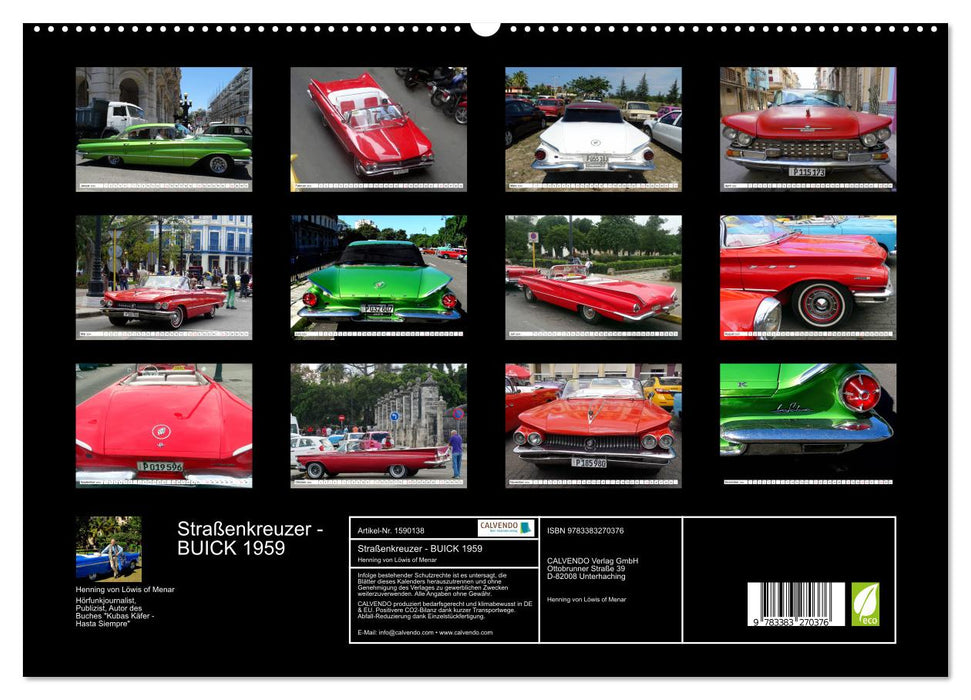 STREET CRUISER – BUICK 1959 (Calvendo Premium Calendrier mural 2024) 