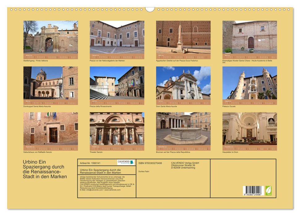 Urbino - Ein Spaziergang durch die Renaissance-Stadt in den Marken (CALVENDO Wandkalender 2024)