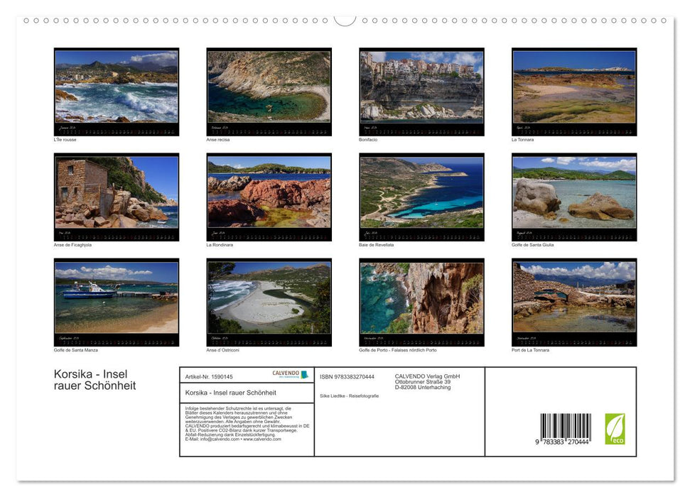 Corse - île de beauté brute (Calvendo Premium Wall Calendar 2024) 