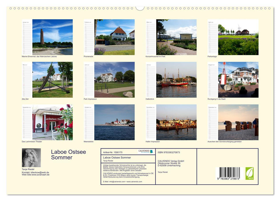 Laboe - Mer Baltique - Été (Calvendo Premium Wall Calendar 2024) 