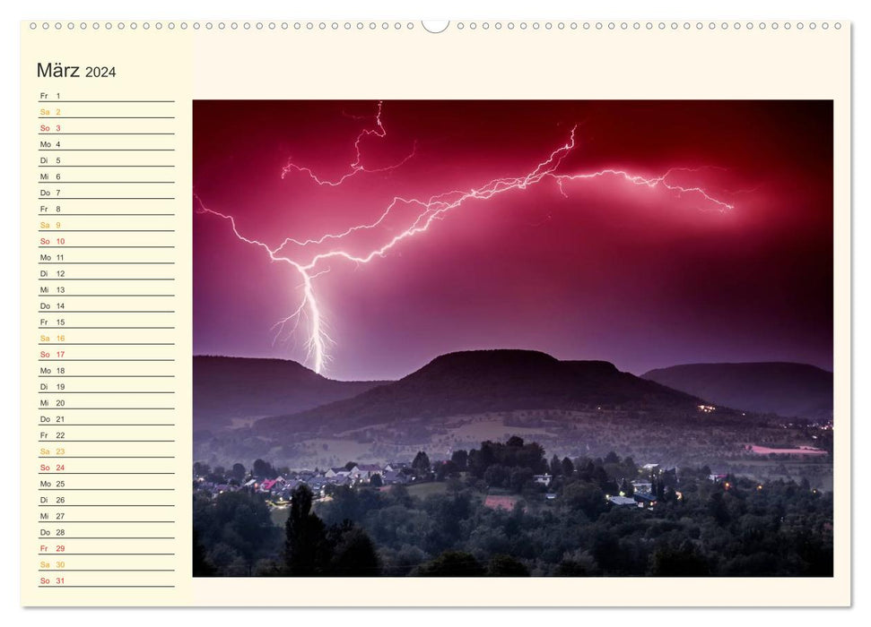 Powerful nature - threatening and beautiful (CALVENDO wall calendar 2024) 