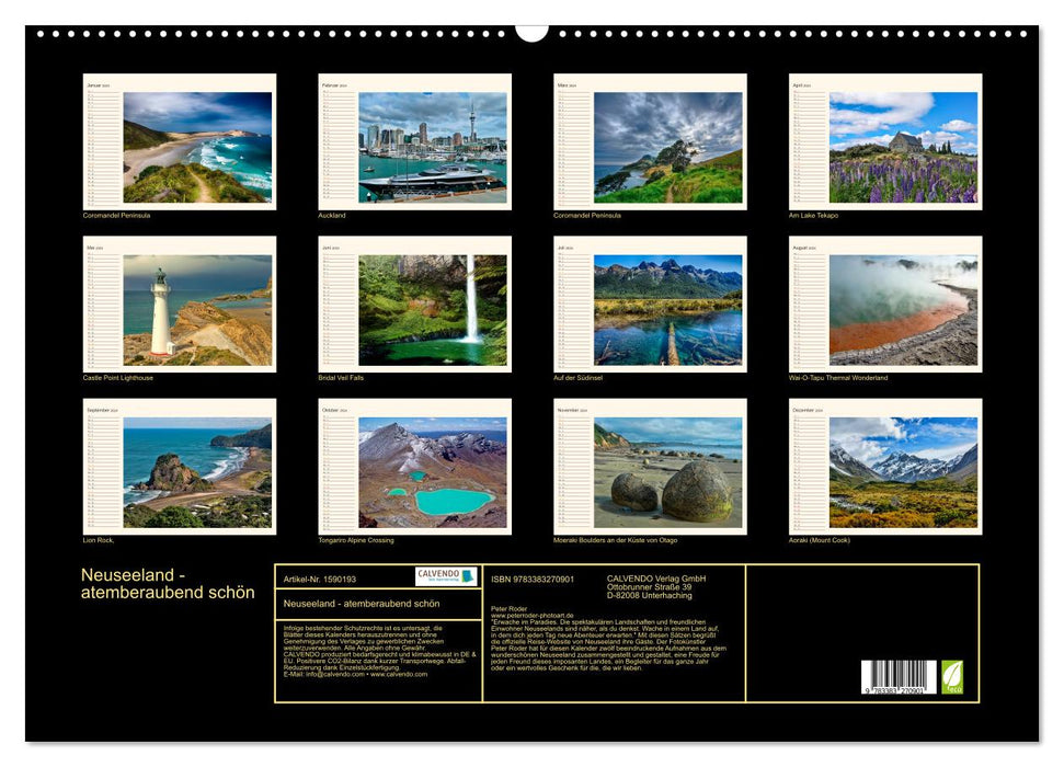 New Zealand - breathtakingly beautiful (CALVENDO wall calendar 2024) 