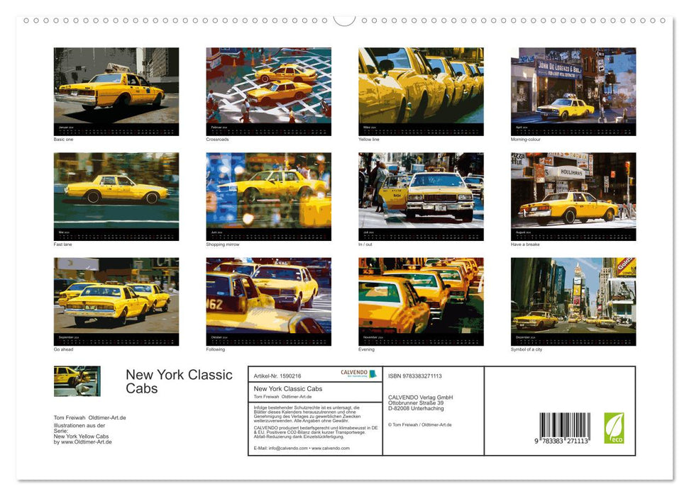 New York Classic Cabs (CALVENDO Premium Wandkalender 2024)