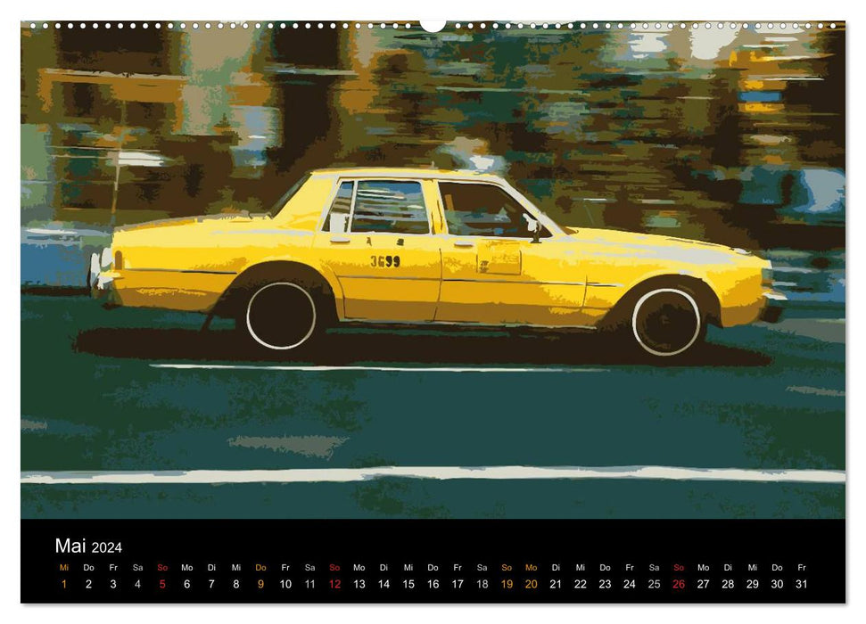 Cabs classiques de New York (calendrier mural CALVENDO Premium 2024) 