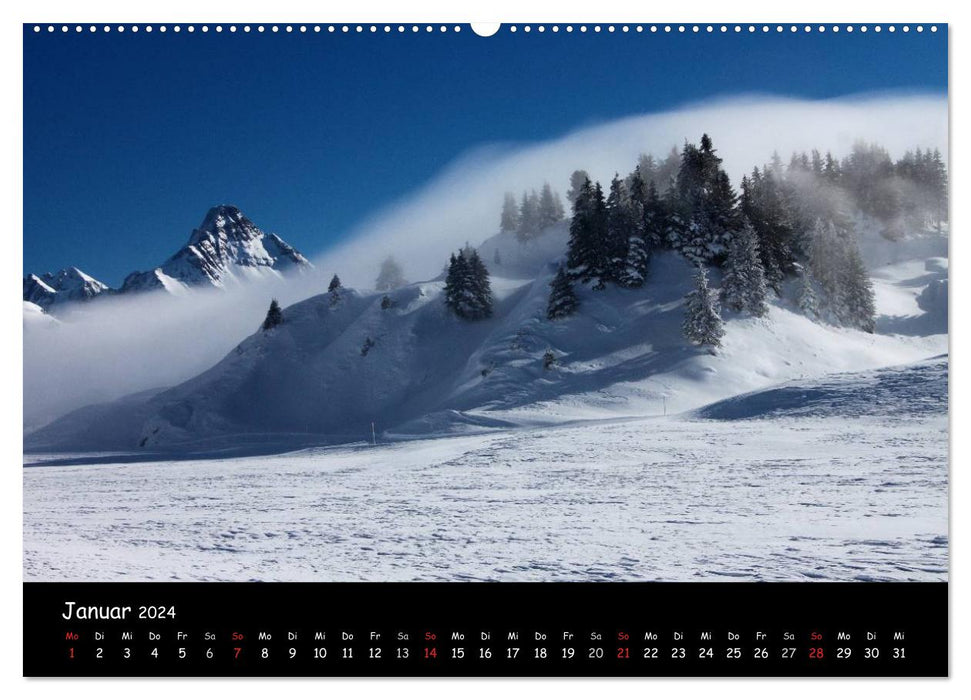 DIE ALPEN - Schroffe Gipfel und stille Seen (CALVENDO Wandkalender 2024)
