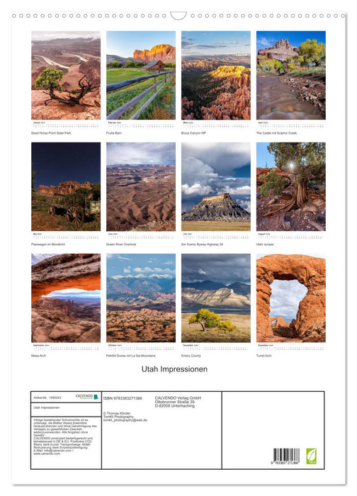 Utah impressions (CALVENDO wall calendar 2024) 