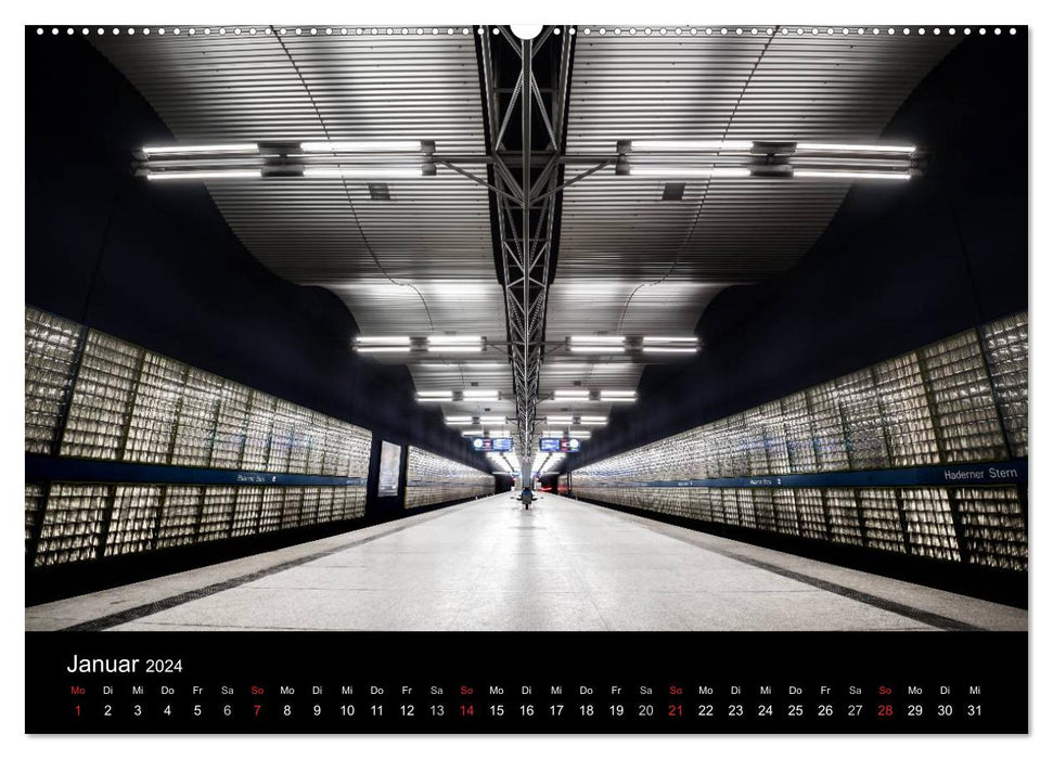 MetroMUC, stations in Munich's underground (CALVENDO Premium Wall Calendar 2024) 