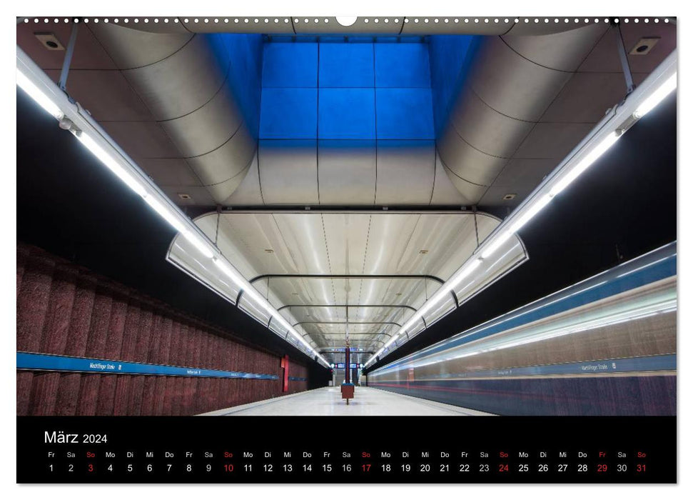 MetroMUC, stations in Munich's underground (CALVENDO Premium Wall Calendar 2024) 