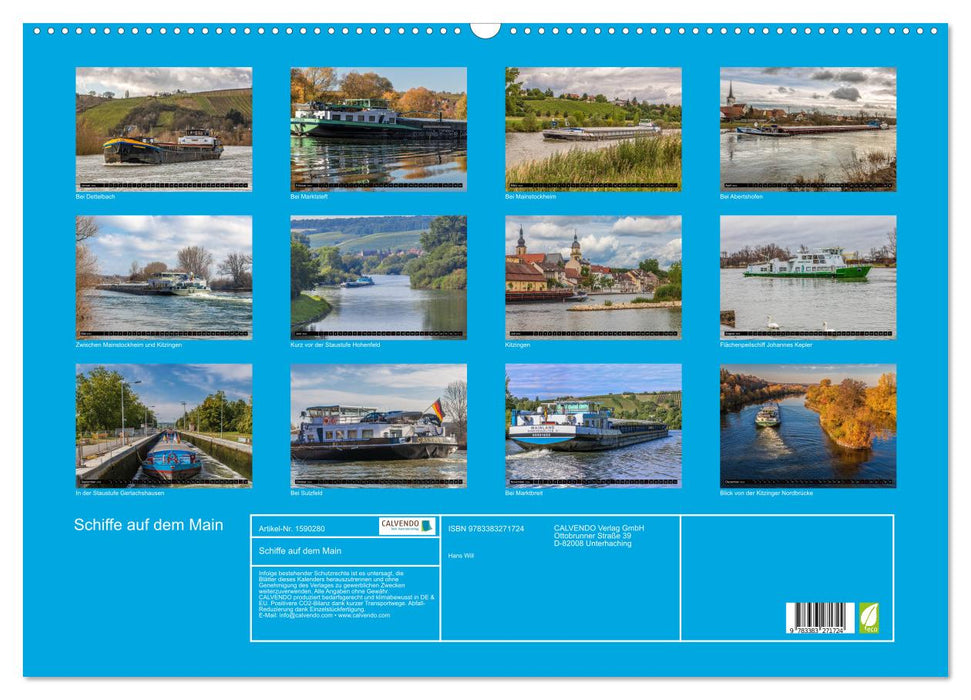 Ships on the Main - Main waterway (CALVENDO wall calendar 2024) 