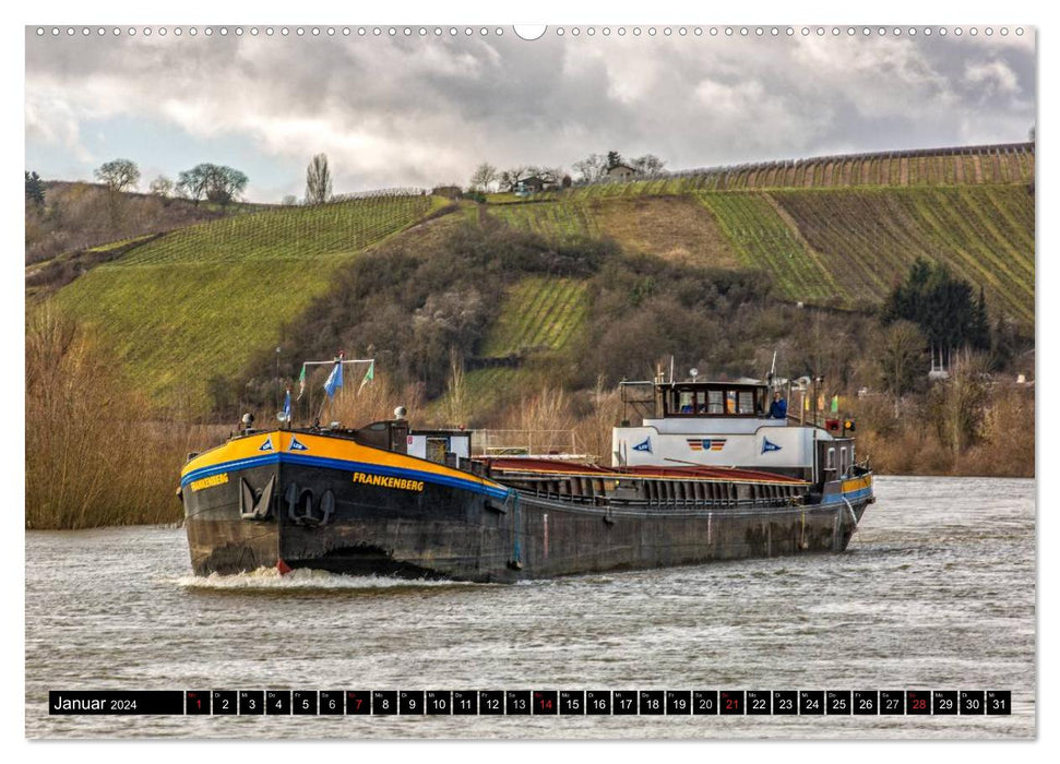 Navires sur la Main - Voie navigable principale (Calendrier mural CALVENDO 2024) 