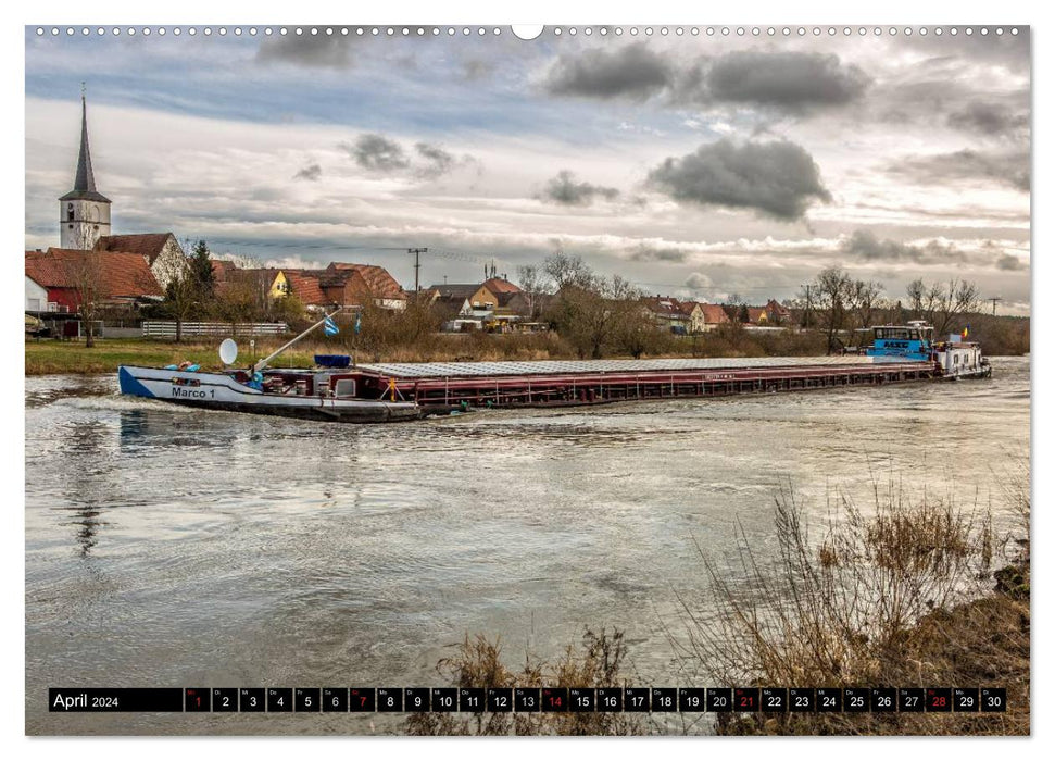 Navires sur la Main - Voie navigable principale (Calendrier mural CALVENDO 2024) 