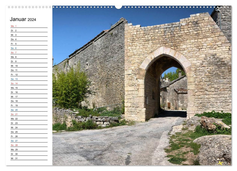 La Couvertoirade - the fortress of the Knights Templar (CALVENDO Premium Wall Calendar 2024) 