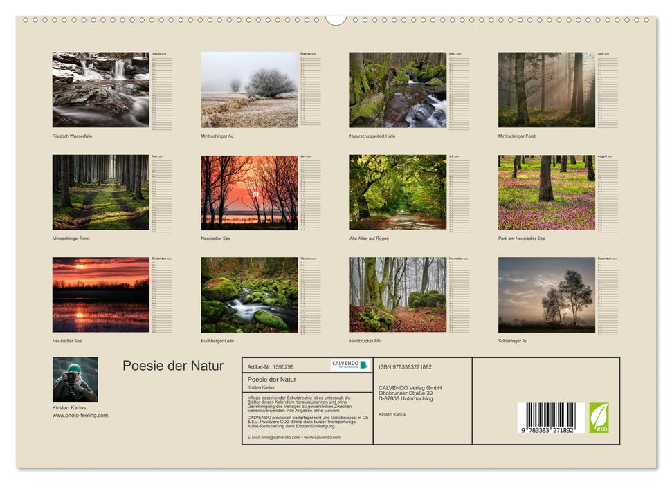 Poesie der Natur (CALVENDO Premium Wandkalender 2024)