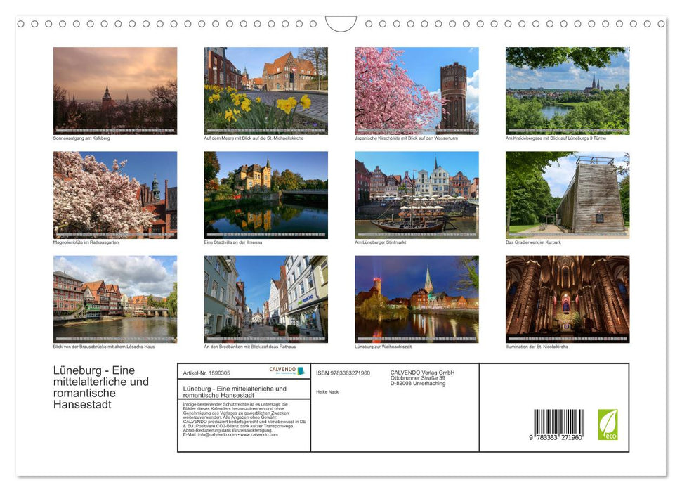 Lüneburg - A medieval and romantic Hanseatic city (CALVENDO wall calendar 2024) 