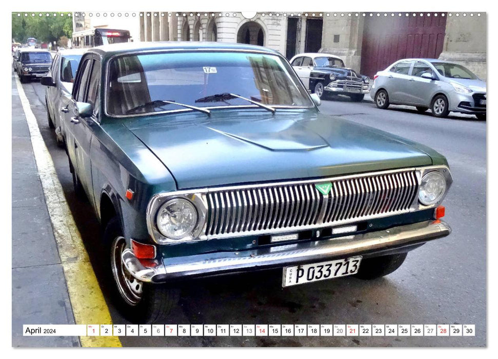 Car legend Volga - A classic car from the USSR in Cuba (CALVENDO Premium Wall Calendar 2024) 