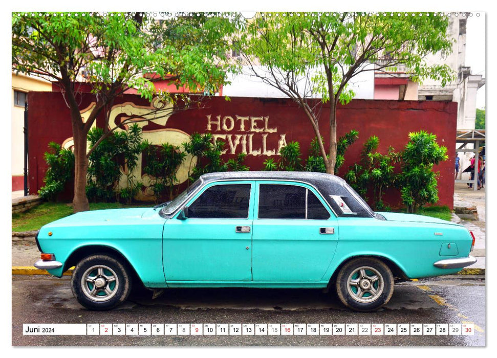 Auto-Legende Wolga - Ein Oldtimer aus der UdSSR auf Kuba (CALVENDO Premium Wandkalender 2024)
