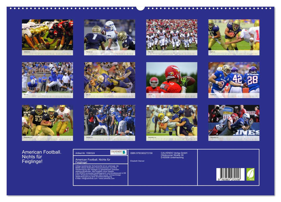 American football. Not for cowards! (CALVENDO Premium Wall Calendar 2024) 