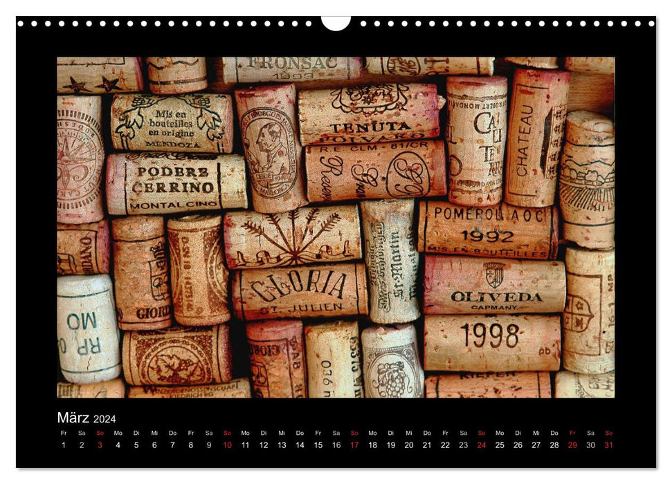 Vin - vignes, vignobles et caves historiques (calendrier mural CALVENDO 2024) 