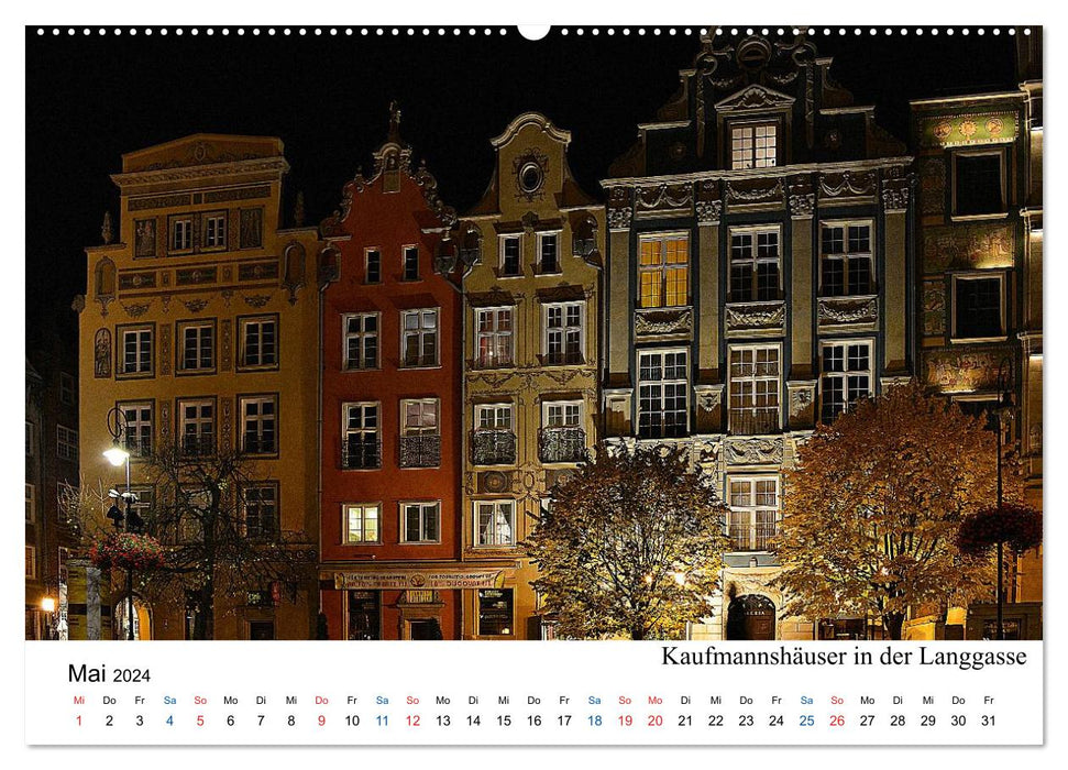 Das alte Danzig - Ein Stadtbummel am Abend (CALVENDO Premium Wandkalender 2024)