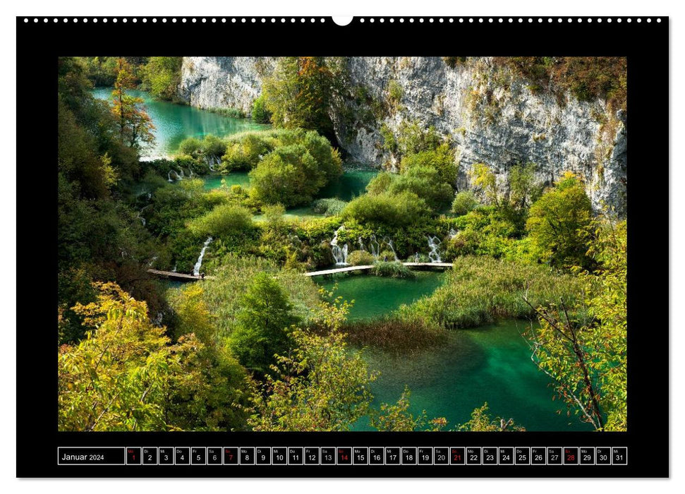 Lacs de Plitvice - Le premier parc national d'Europe (calendrier mural CALVENDO 2024) 