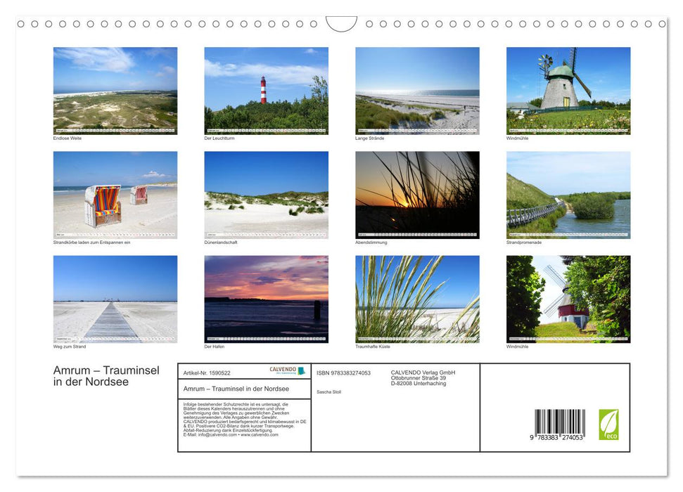 Amrum – Trauminsel in der Nordsee (CALVENDO Wandkalender 2024)