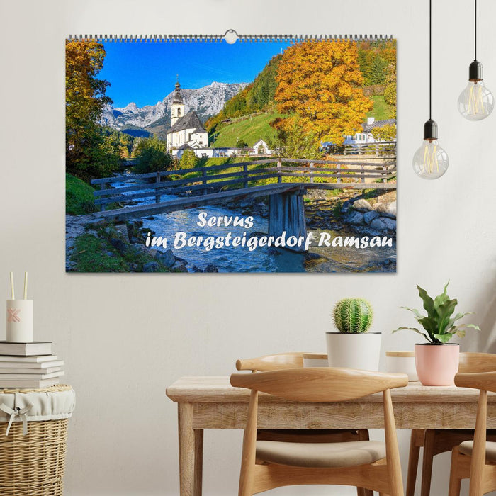 Bonjour au village alpin de Ramsau (calendrier mural CALVENDO 2024) 