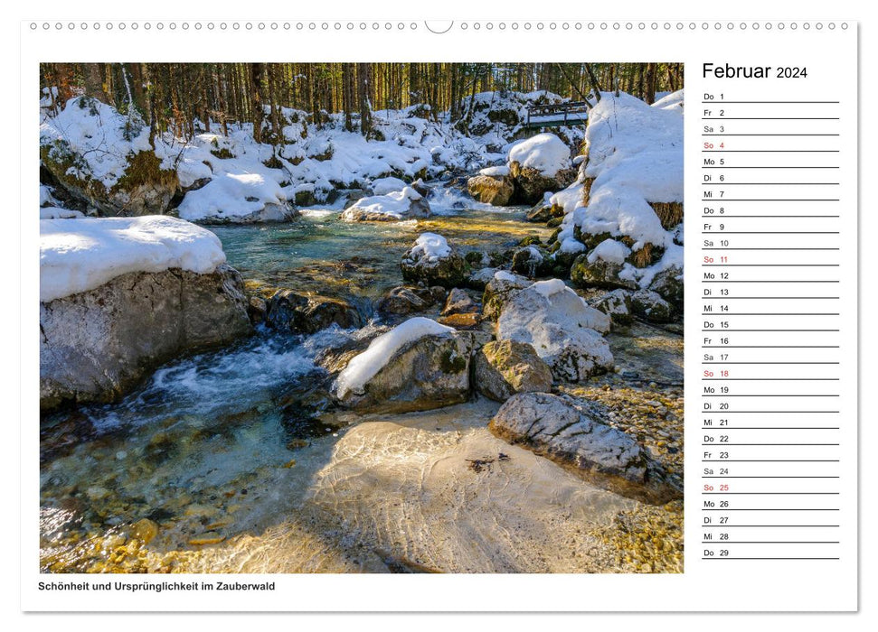 Bonjour au village alpin de Ramsau (calendrier mural CALVENDO 2024) 