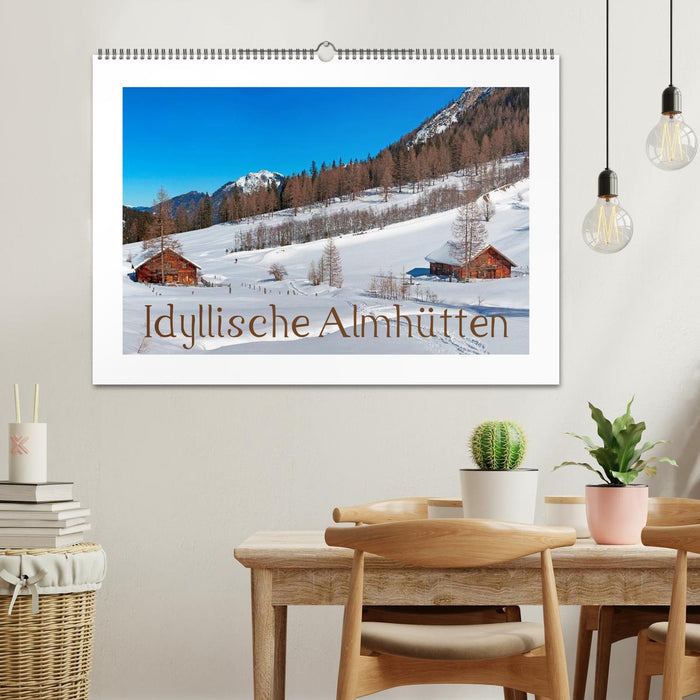 Refuges alpins idylliques (calendrier mural CALVENDO 2024) 