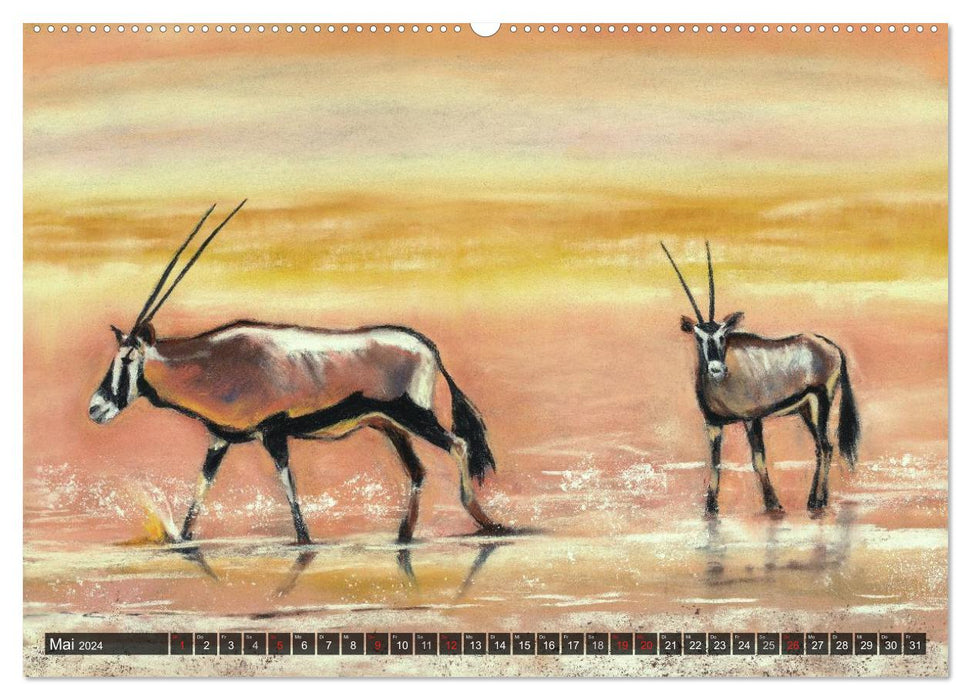 Africa in pastel paintings (CALVENDO wall calendar 2024) 