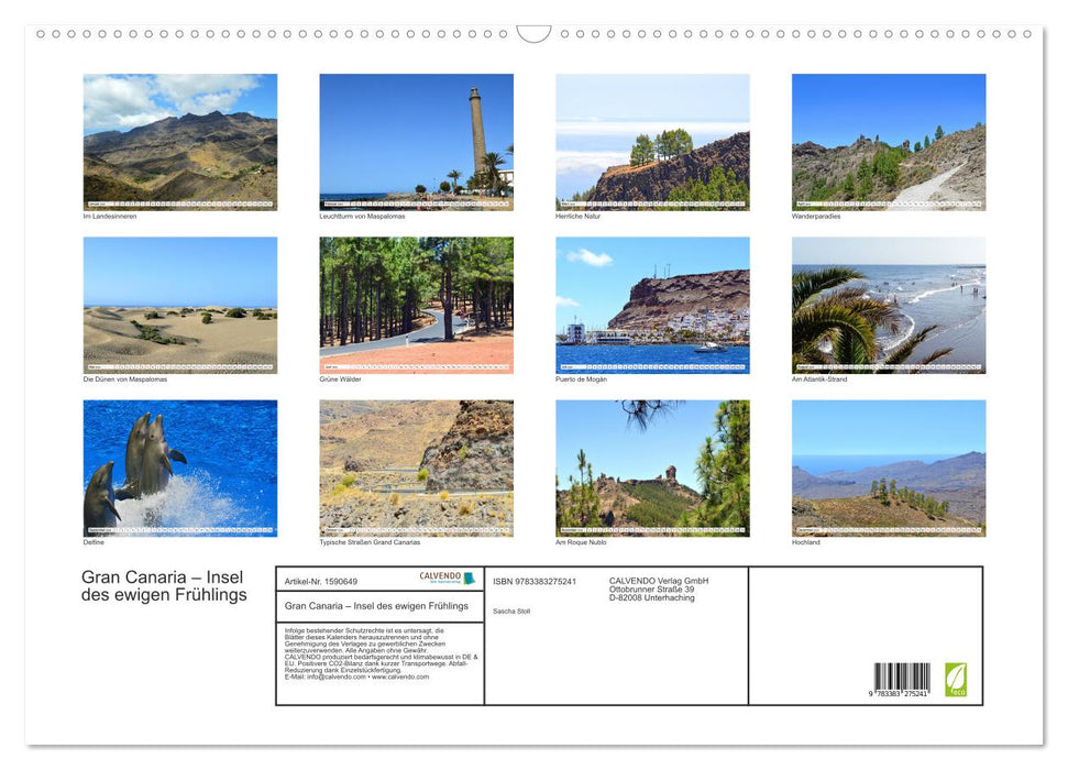 Gran Canaria – Island of Eternal Spring (CALVENDO wall calendar 2024) 