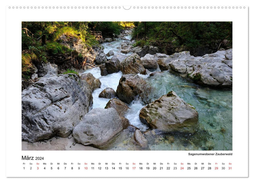 Bienvenue au village alpin de Ramsau (calendrier mural CALVENDO 2024) 