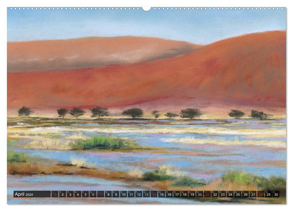L'Afrique en peintures pastel (Calvendo Premium Wall Calendar 2024) 