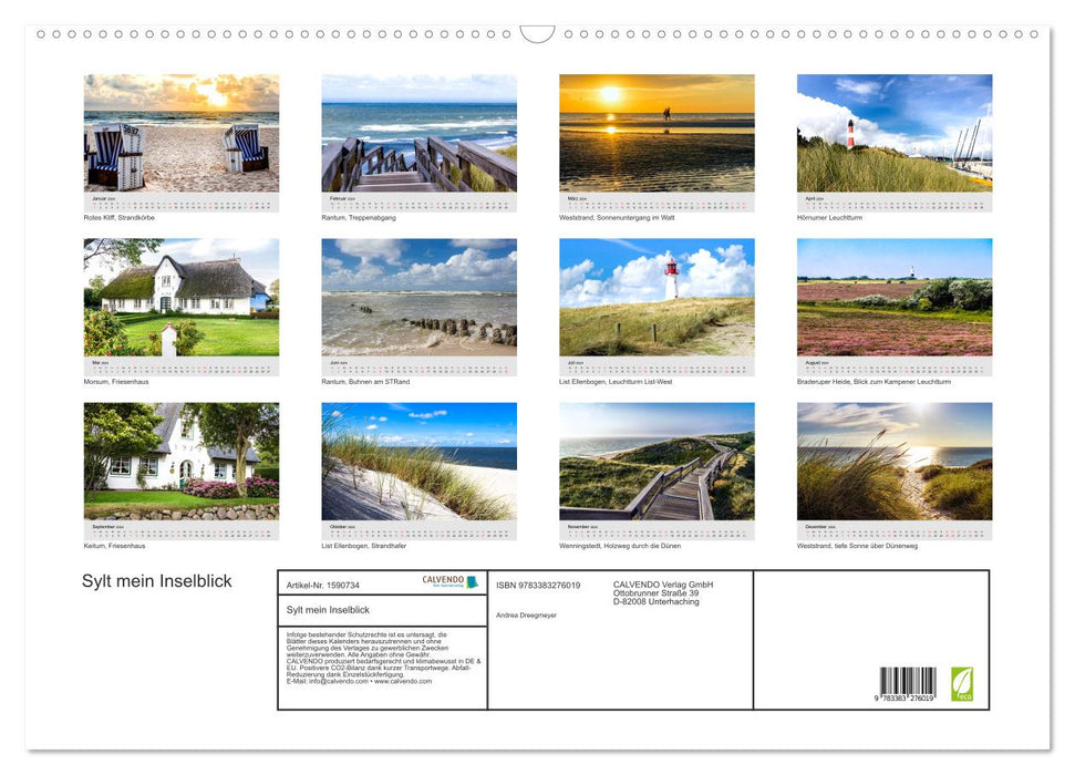 Sylt mein Inselblick (CALVENDO Wandkalender 2024)