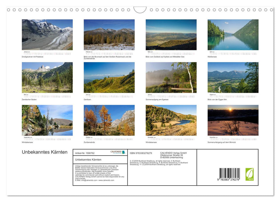 Unknown Carinthia (CALVENDO wall calendar 2024) 