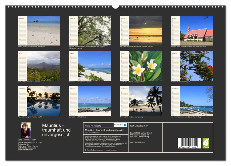 Mauritius - traumhaft und unvergesslich (CALVENDO Premium Wandkalender 2024)