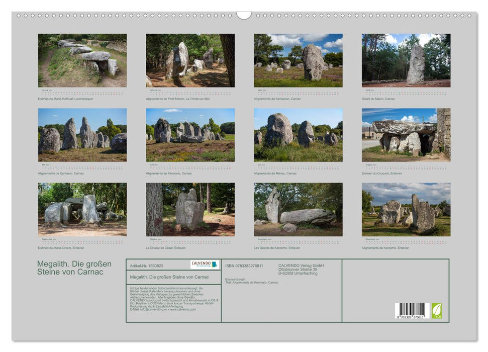 Megalith. Die großen Steine von Carnac (CALVENDO Wandkalender 2024)